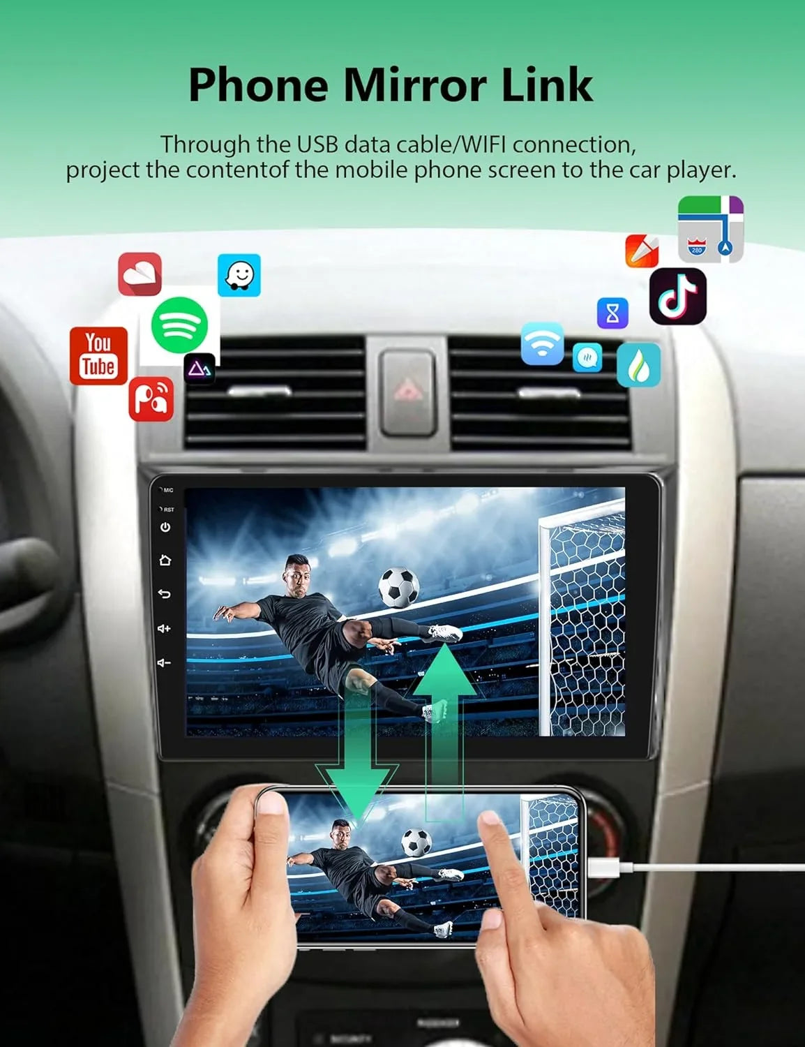 Auto, 2010 2011 Carplay with Camera,GPS Corolla Android THONZER 2009 Toyota Navigation,Bluetooth,SWC,WiFi,FM/RDS Car with Wireless Touch 2G+32G 2013 Screen Car Android Backup Radio 9” for 2012 Stereo