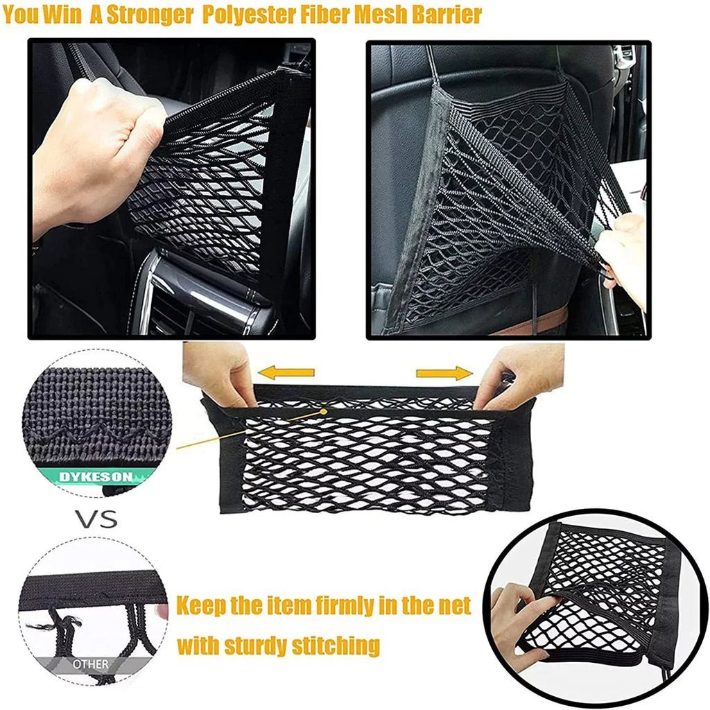 Barrier Pets DYKESON Bag Organizer for Pet Divider Auto Safely Car with Install, Mesh for Cars, Car Stretchable with -Easy Net Universal SUVs & Baby Children Safety Dog Driving Barrier Storage