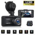 Cam TOGUARD Camera GPS and Dual Dash Car Rear G-Sensor Front Loop IPS FHD Dash 1080P WDR Recording 3" Camera