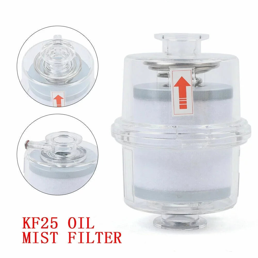Filter Vacuum Mist Filter Interface fit Oil Pump Fume Separator Exhaust KF25