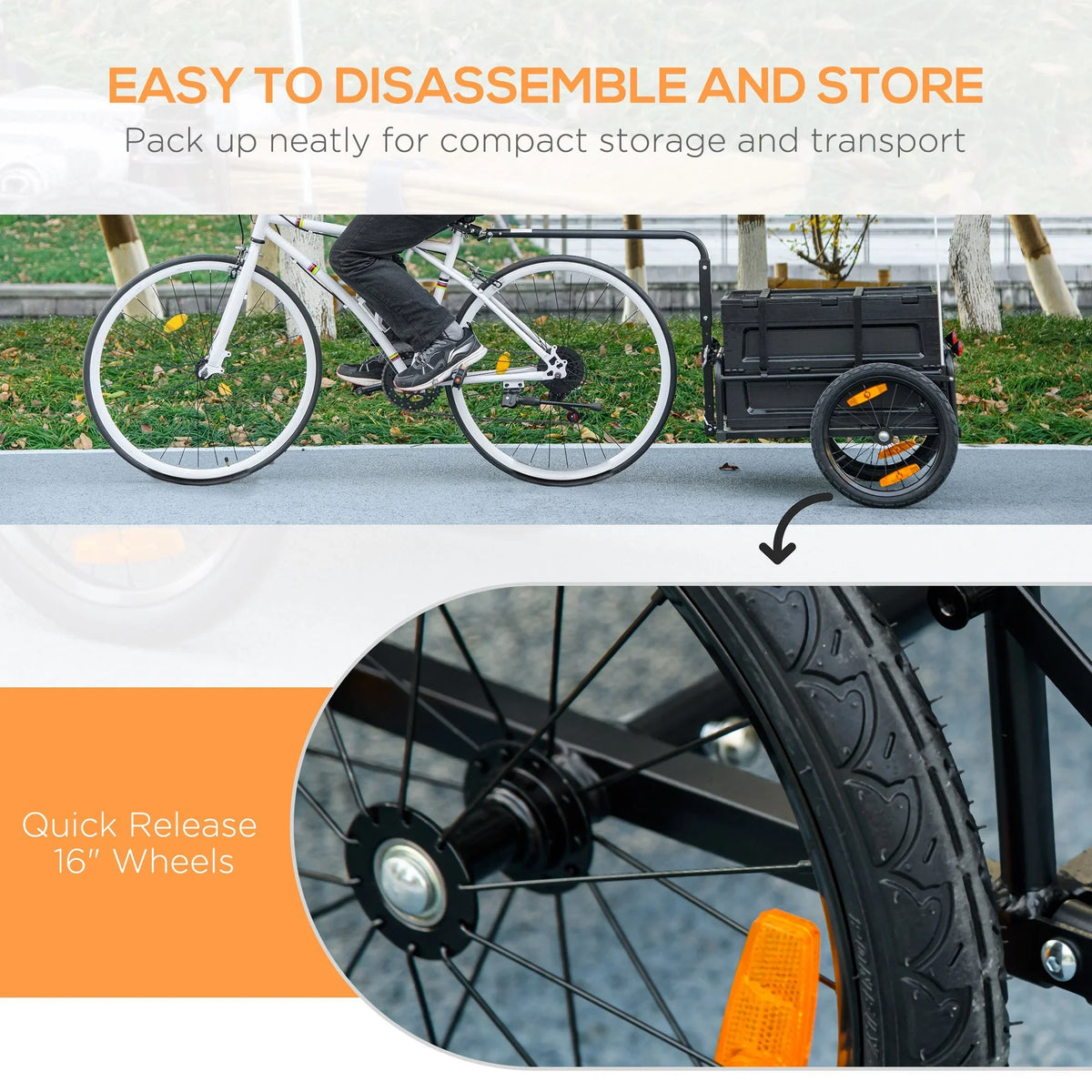 Bottom Aosom Storage Box, Bike Wagon No Removable Trailer with