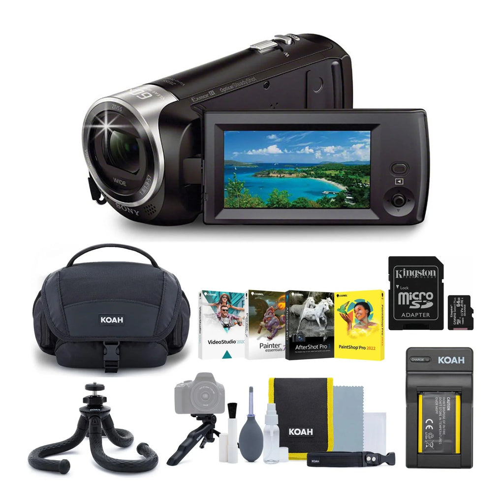 Camcorder Bundle with R Sensor Full 1080p Handycam Exmor HD Sony CMOS ()