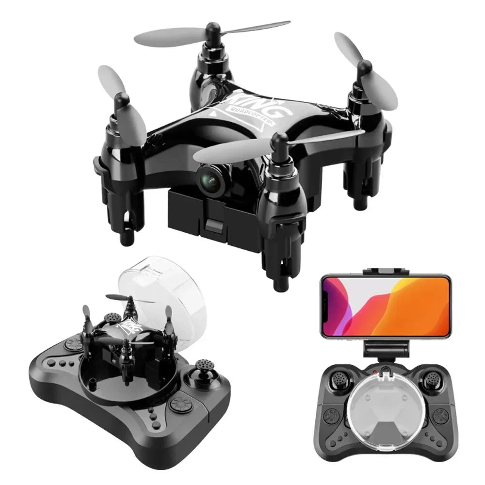 RC 2pcs Drone Gift Beginners Mini Drones Toys for and Landing Kids,RC for Foldable Quadcopter Aircraft Click and Batteries,Headless Suitable Camera With Take-off One K01 HD
