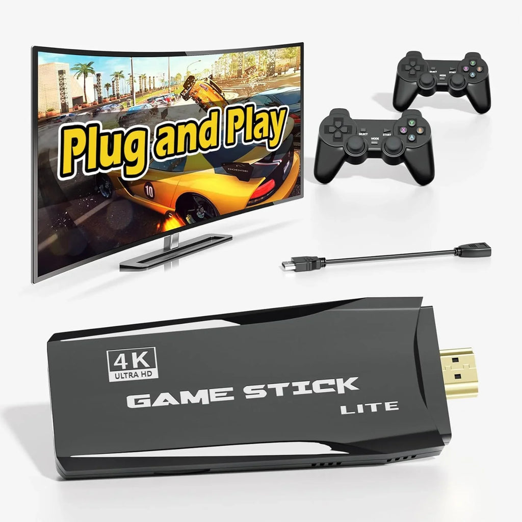 Retro for 12000+ Games,9 4K Wireless HD Retro Gamepads(64G) Game Emulator Support Video Stick - Emulators,Plug Play TV,Nostalgia Games Preloaded Stick Port,2 Console Classic and