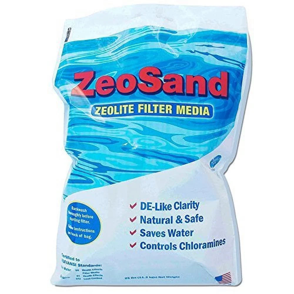2) ZeoSand Filter 25LB White Media, Swimming Alternative x Pool (Includes Replacement, Zeo, 50LB Sand