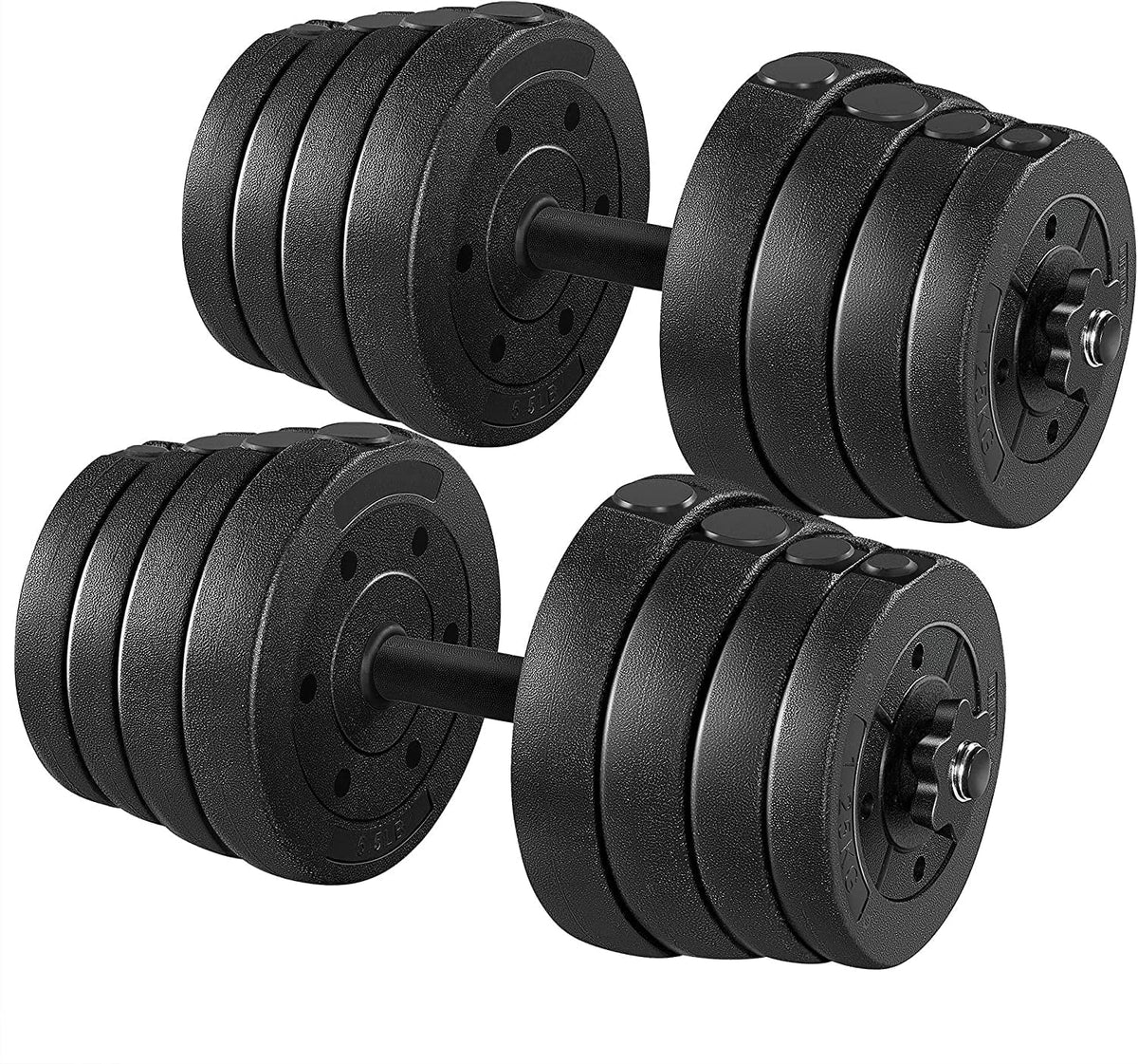 Women Body for Men and Adjustable Training Fitness Set, Gym/home Strength 66LB Weight Dumbbell Plates Barbell Workout Cap