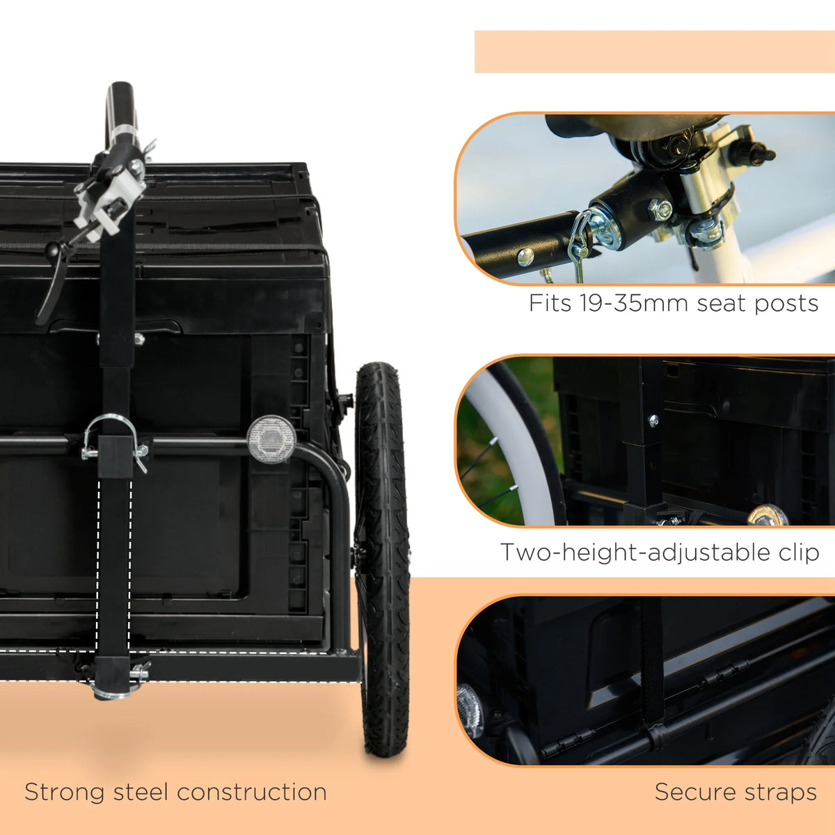 Bottom Aosom Storage Box, Bike Wagon No Removable Trailer with