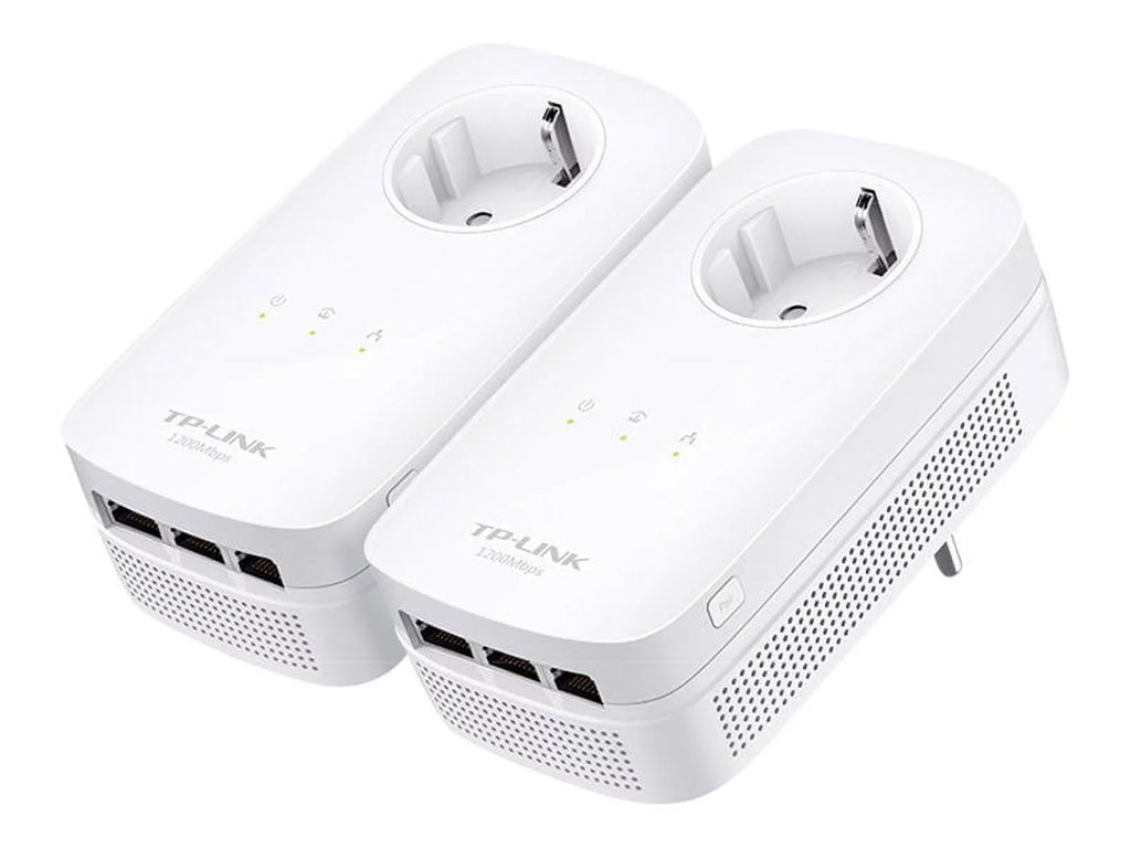 Gigabit Link Through Home Pass Power TP Line AV1200 3 Adapter Starter Kit Port