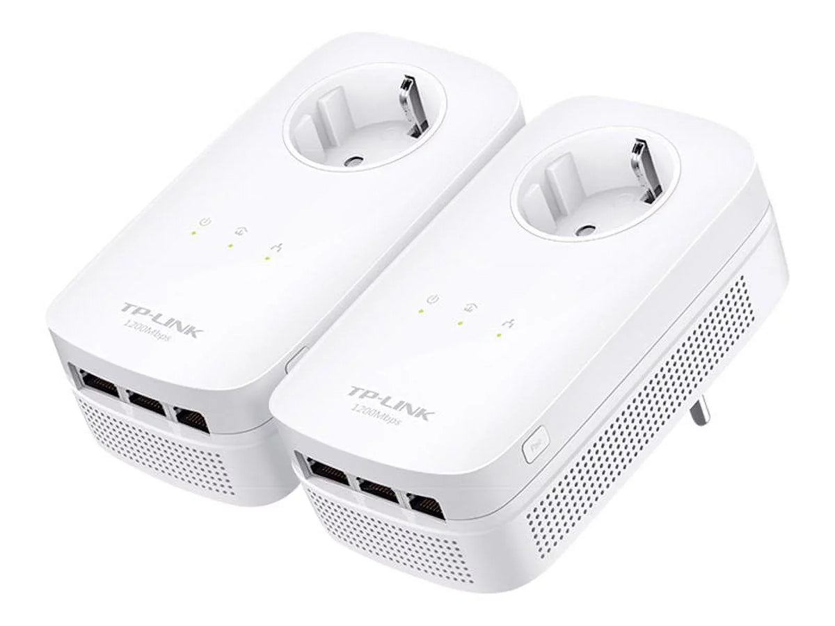Gigabit Link Through Home Pass Power TP Line AV1200 3 Adapter Starter Kit Port