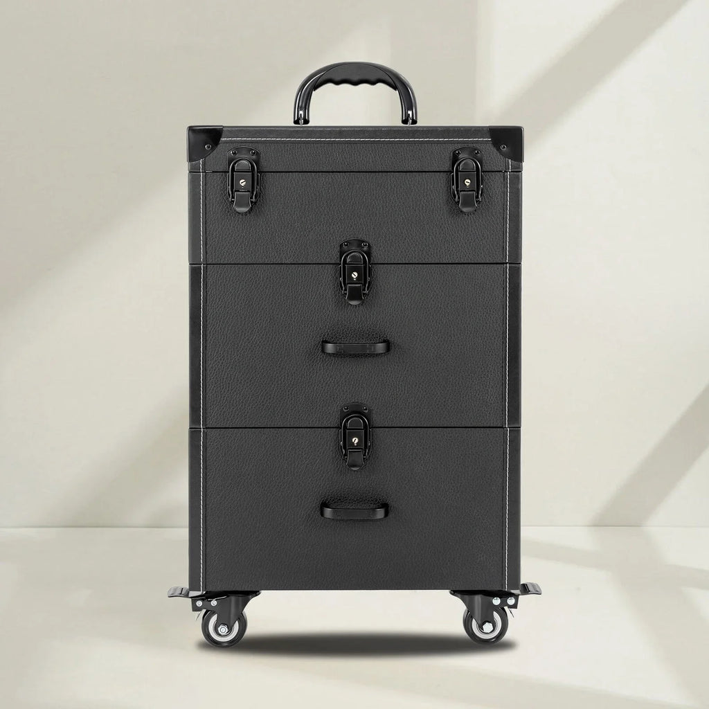 Polish Nail Makeup Trolley Miumaeov Rolling Cosmetic Train Organizer Storage Luggage Case Box Professional