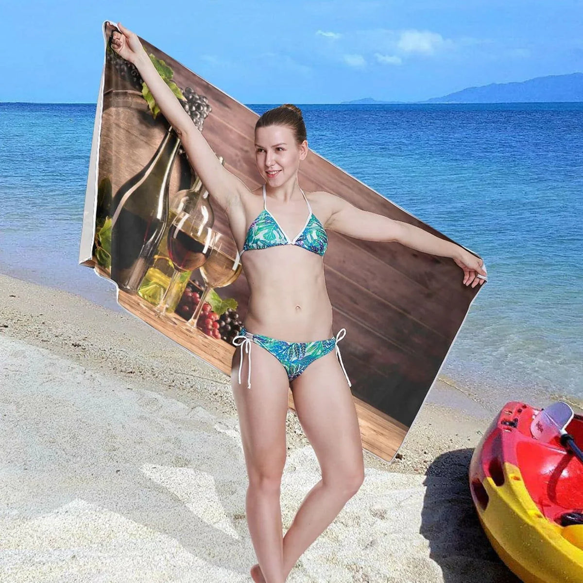 Thin Multipurpose Towel Lightweight Pool Quick Shower Towel Oversized Bestwell Yoga Blanket, Microfiber Board Towel Bath Beach Swim Free Sand Towel, Dry 31”X71” Wine