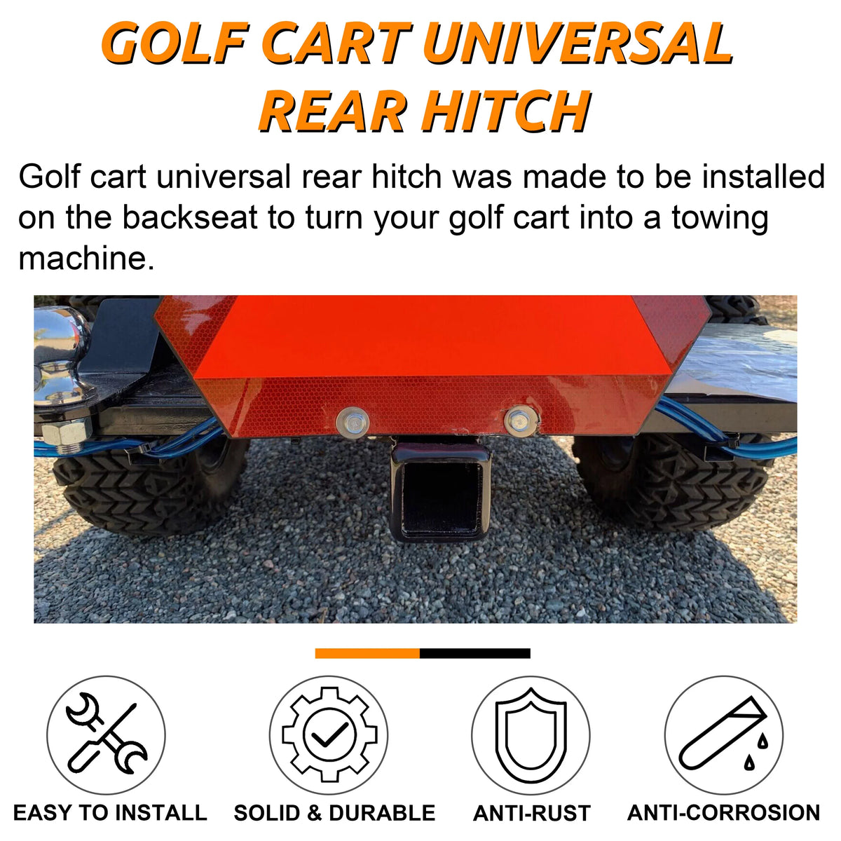 Rear Cart 2" Hitch Trailer Hitch Rear Yamaha Receiver Receiver Receiver Club EZGO Seat Kit Golf Universal Hitch Trailer Car