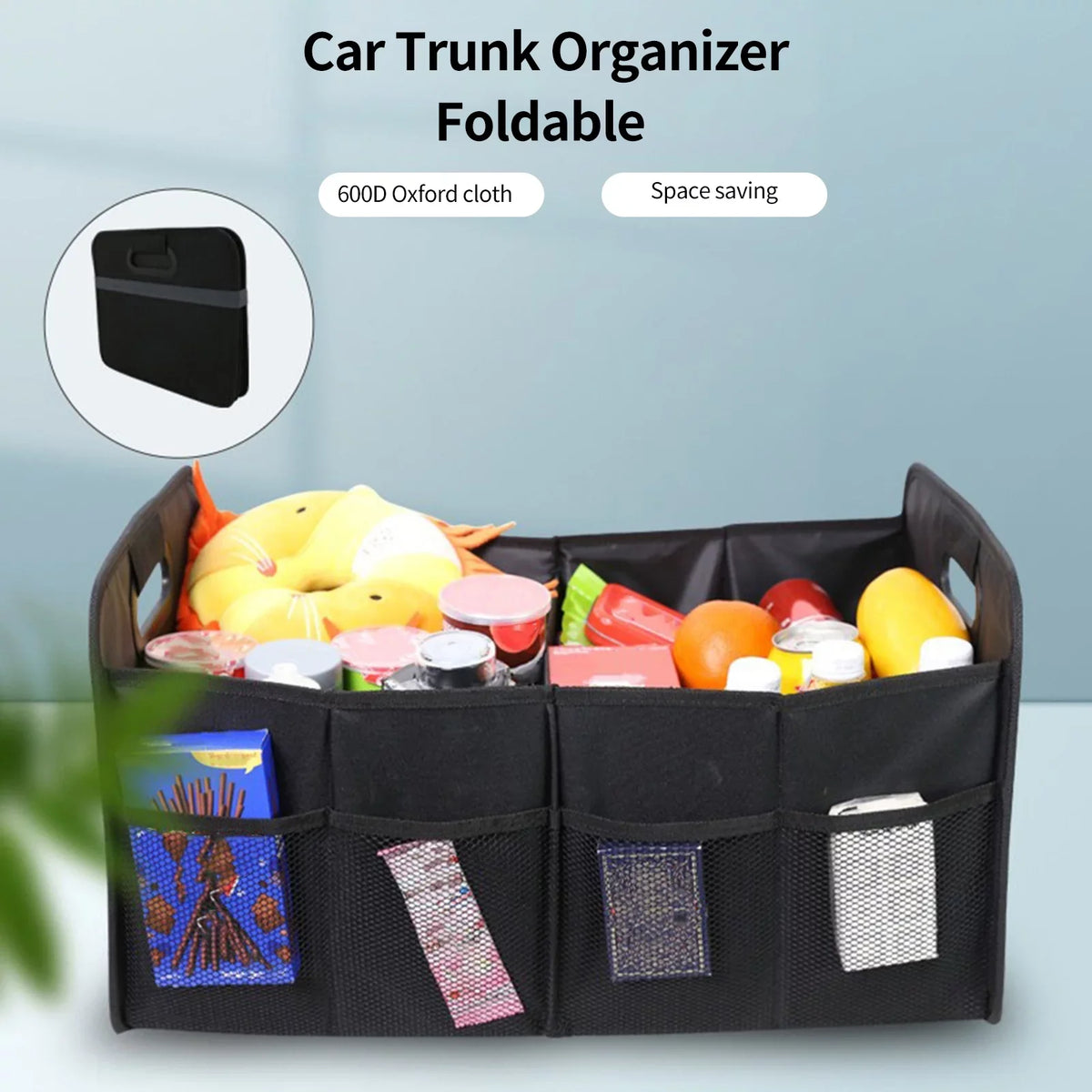 Cloth Cargo Trunk Oxford Organizer, Nebublu Box, Storage Automotive Car Folding Solution Practical 55L Capacity,