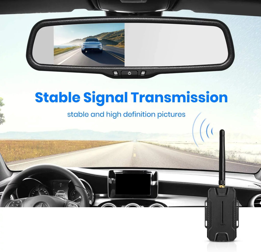 T1400 View No Camera Up Vision AUTO-VOX Camera Camera Interference, with Back Backup Night Monitor Upgrade Wireless Mirror Car/Trucks, for Super Look Rear OEM Waterproof