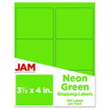 Paper 4, Fluorescent Green, Pack 120 per Large, x Envelope JAM 1/3 & Neon Labels, Address 3 Shipping