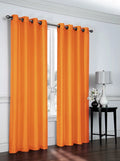 Shimmer Curtain Semi Panels 2 Home Pack: Grommet Sheer Collections - Ultra Top Orange/Pumpkin Luxurious Regal