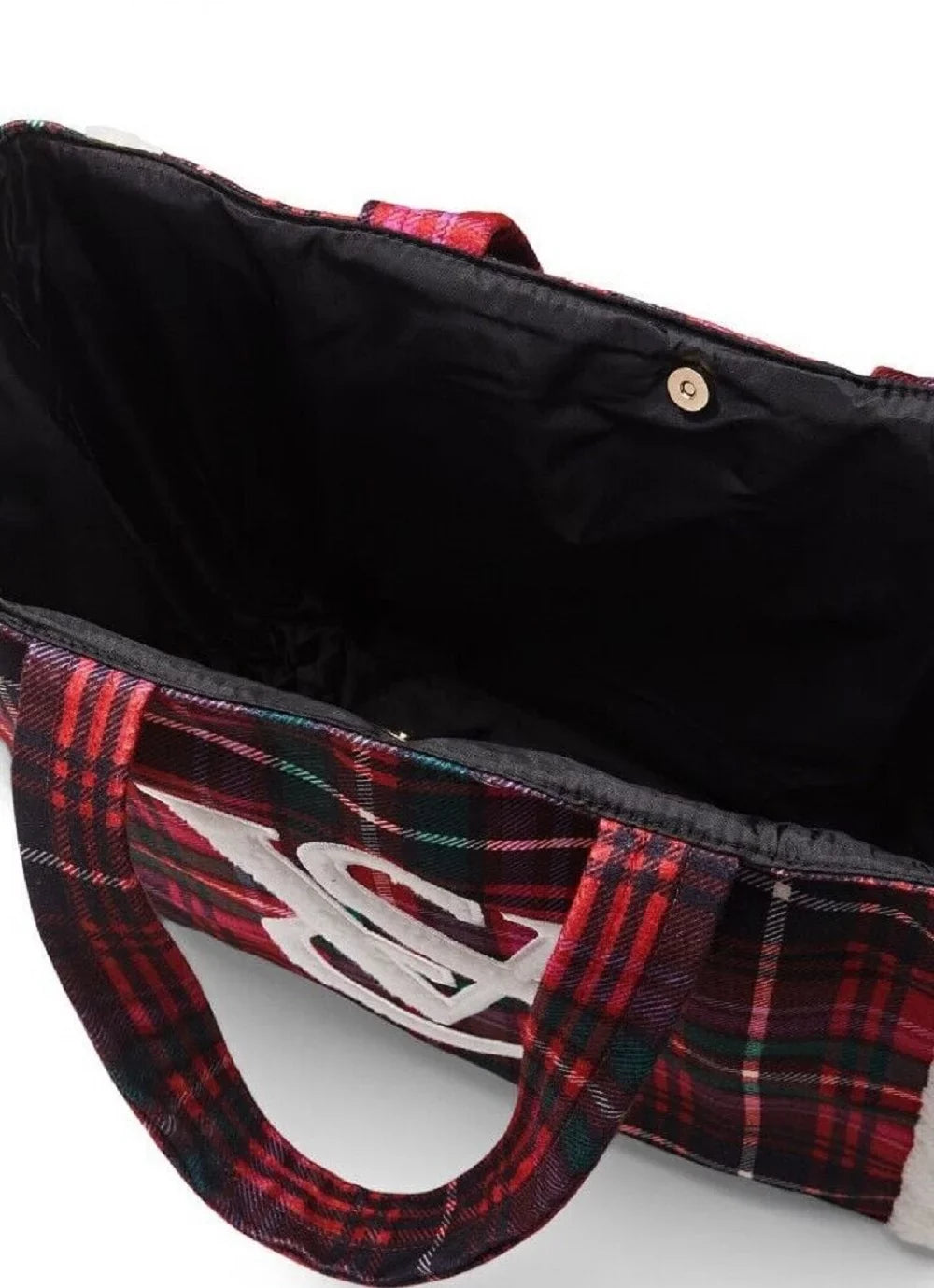 Secret 2022 Limited Bag VS edition Tote Trim Fleece Plaid holiday Victoria’s NWT