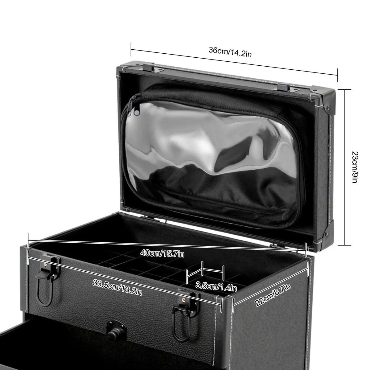 Polish Nail Makeup Trolley Miumaeov Rolling Cosmetic Train Organizer Storage Luggage Case Box Professional
