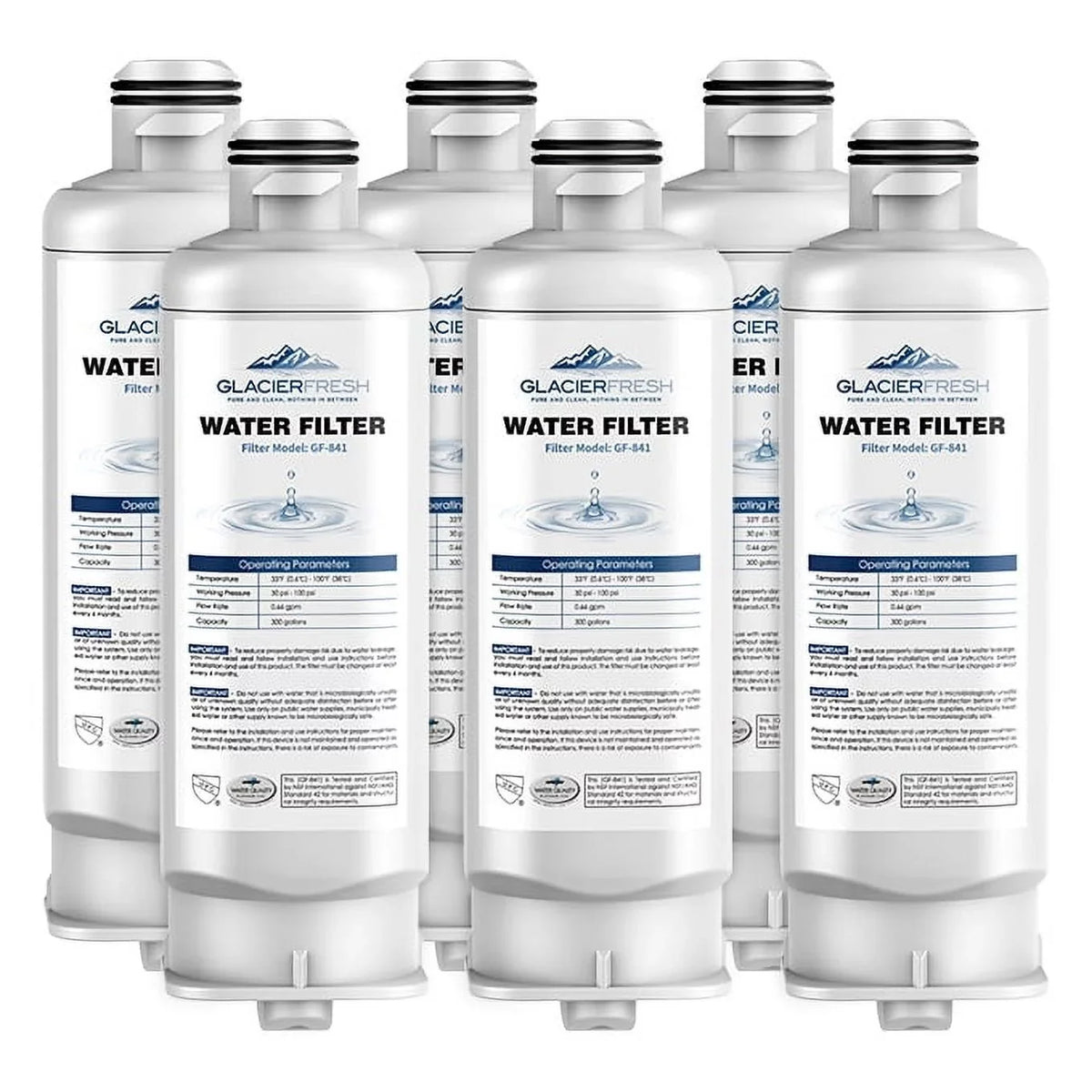 RF23M8090SG, HAF-QIN/EXP, Refrigerator RF23M8070SG, Filtered DA97-08006C, DA97-17376B for (6Pack) Replacement GLACIER Water RF23M8090SR RF23M8070SR, HAF-QIN FRESH Filter