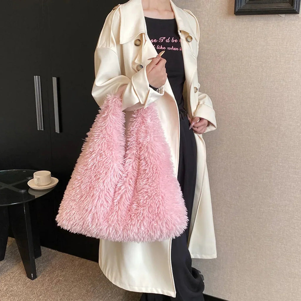 And Handbags Autumn Shoulder Armpit Plush New Trend Bag Large-capacity For Cute Designer Ainter Tote Luxury Fashion Women Bags