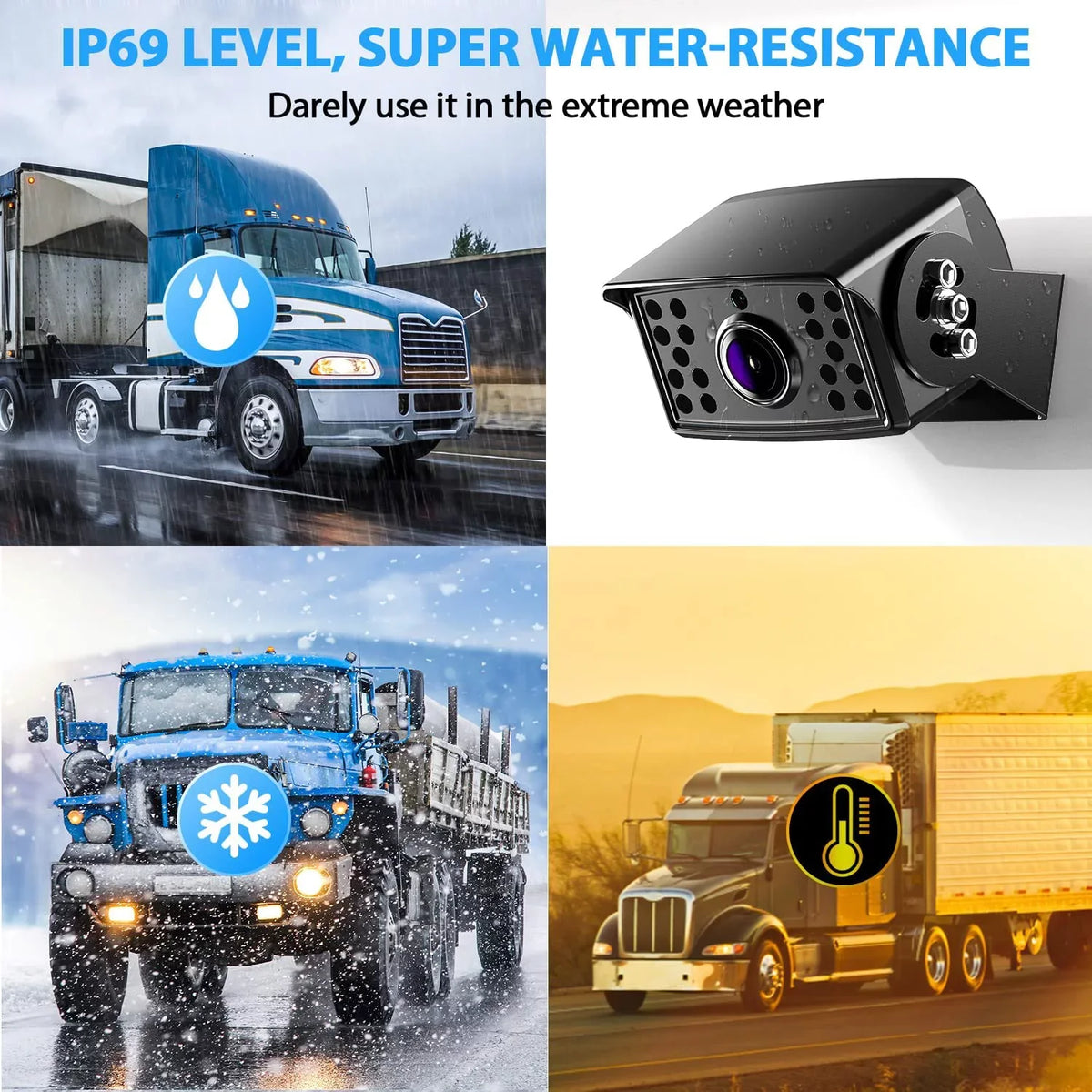 IP69 Camera Waterproof Camera Backup or for Van Trailer 10'' RV Backup eRapta HD Car Wired Monitor Truck 1080P