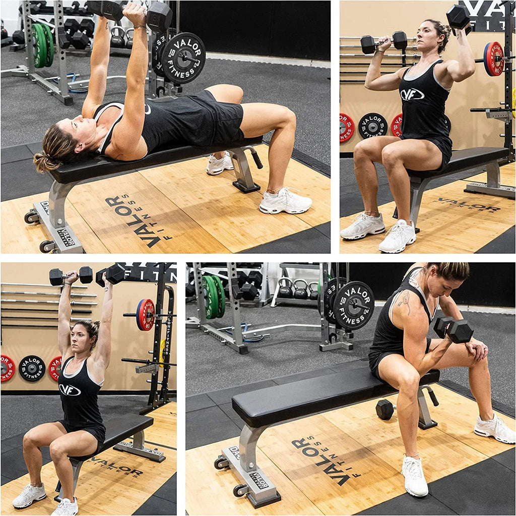 High Steel And - With Padding Flat Bench Gym Home Weight Frame Flat Solid For Great Bench Benches Density Workout Or -