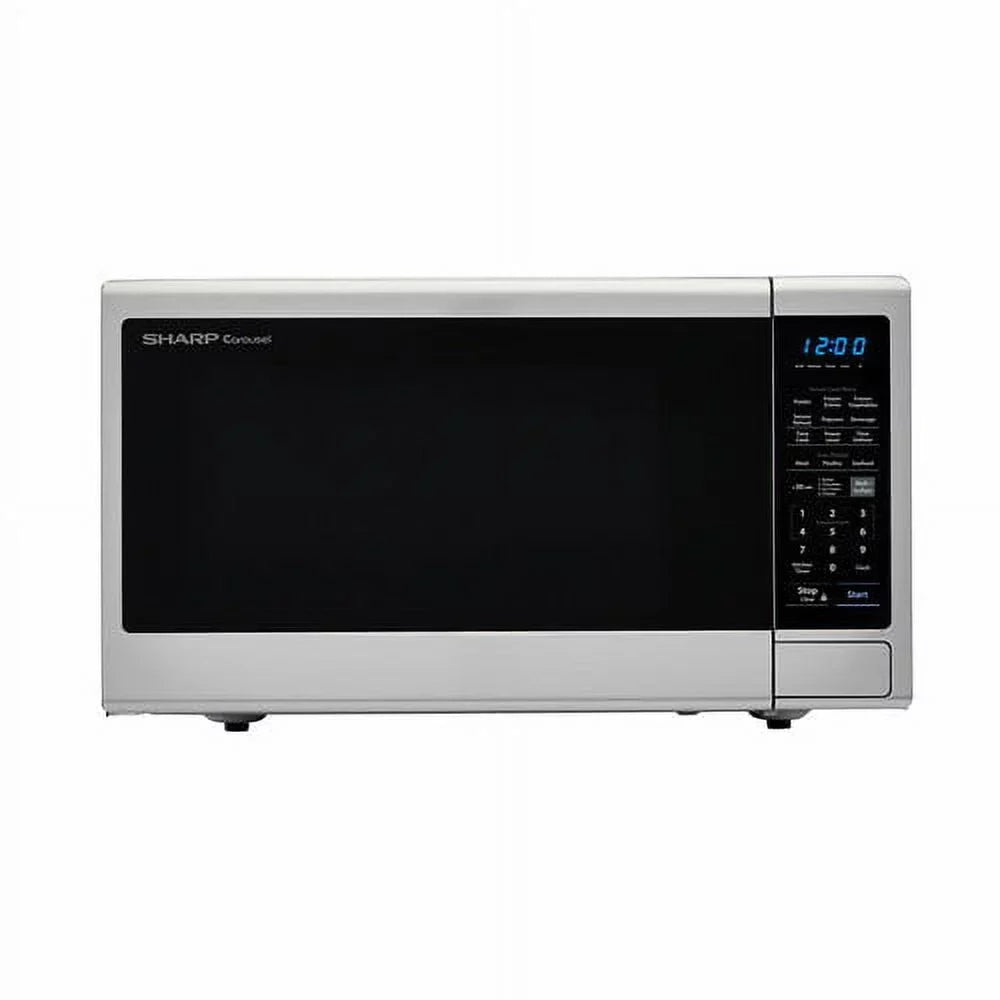1.8 Ft, cu. Sharp Freestanding Stainless Carousel Microwave 1100 Oven - , SMC1843CM Steel W