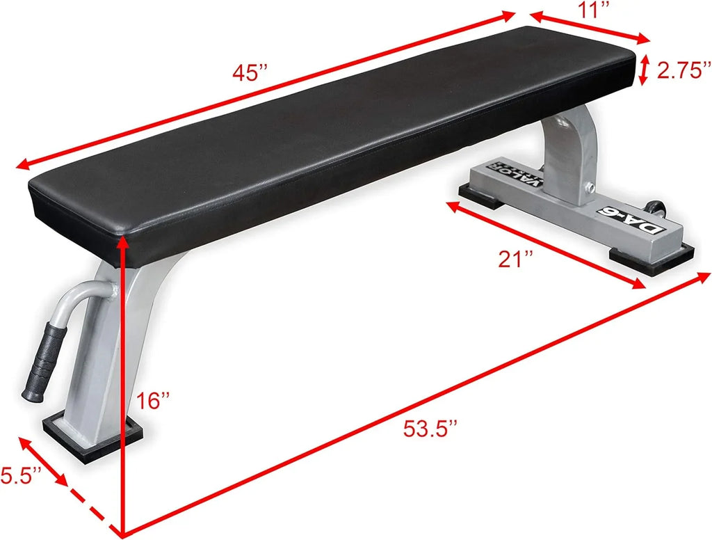 High Steel And - With Padding Flat Bench Gym Home Weight Frame Flat Solid For Great Bench Benches Density Workout Or -