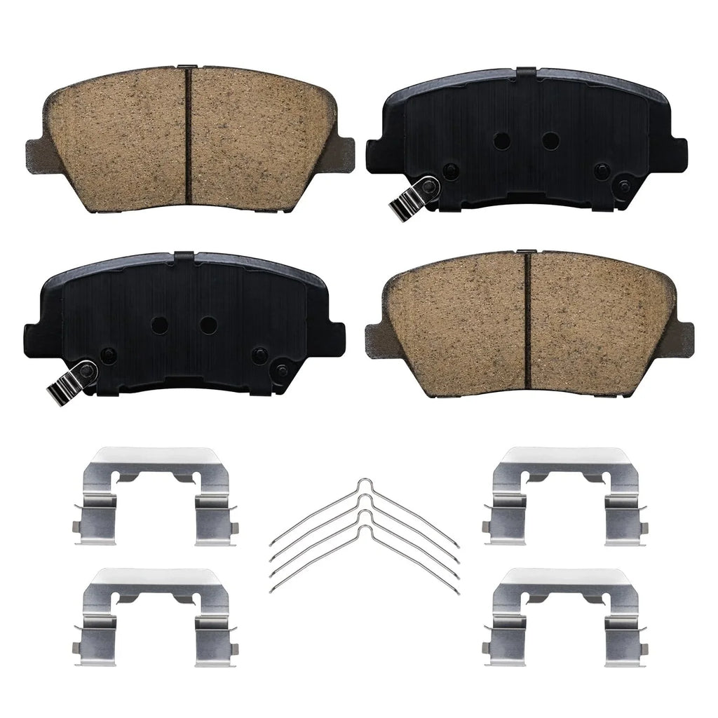 '- Detroit Brake Kit 2016-2020 Disc Hyundai Kia Rotors & Ceramic Sport 12.6" Santa for Fe Replacement Brake Slotted Rotor Brakes 2017-2018 Pads: Front Drilled Axle Sorento