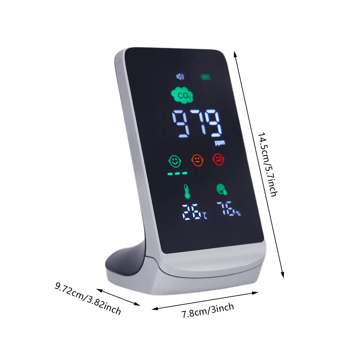 Humidity Indoor Air Miumaeov (White, Quality & for Monitor ) CO2, Temperature