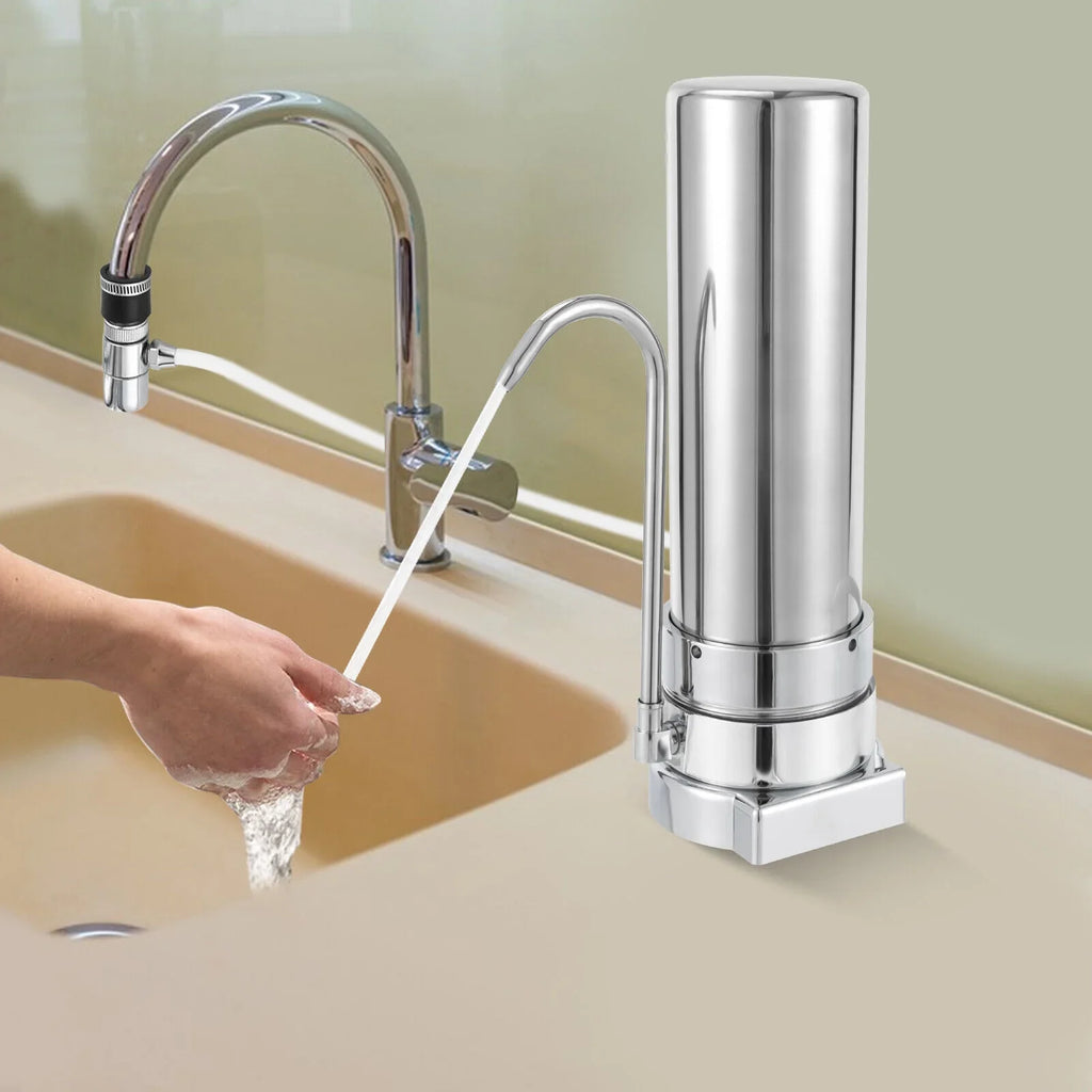 Stainless Silver Drinking Tap Filter Water System Sink Filtration Countertop Filter
