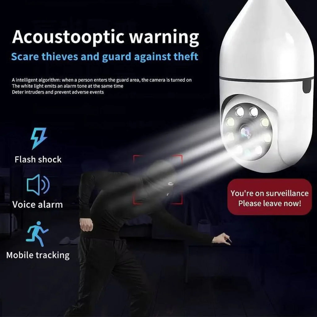 Two Surveillance Bulb Socket Bulb 2.4Ghz Vision/Light Wi-Fi Talk/Night Way &5Ghz 360° Wireless Motion Light Detector Camera IZENGATE E27 2Pack Camera Camera