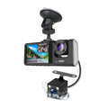 1080P+720P+480p Camcorder Auto Front Video Car Car Recorder Cameras Inside Andoer 3 Cam Mirror Safety Camera Recording Vision and Rear Rearview Dash Driving Night Recorder Car