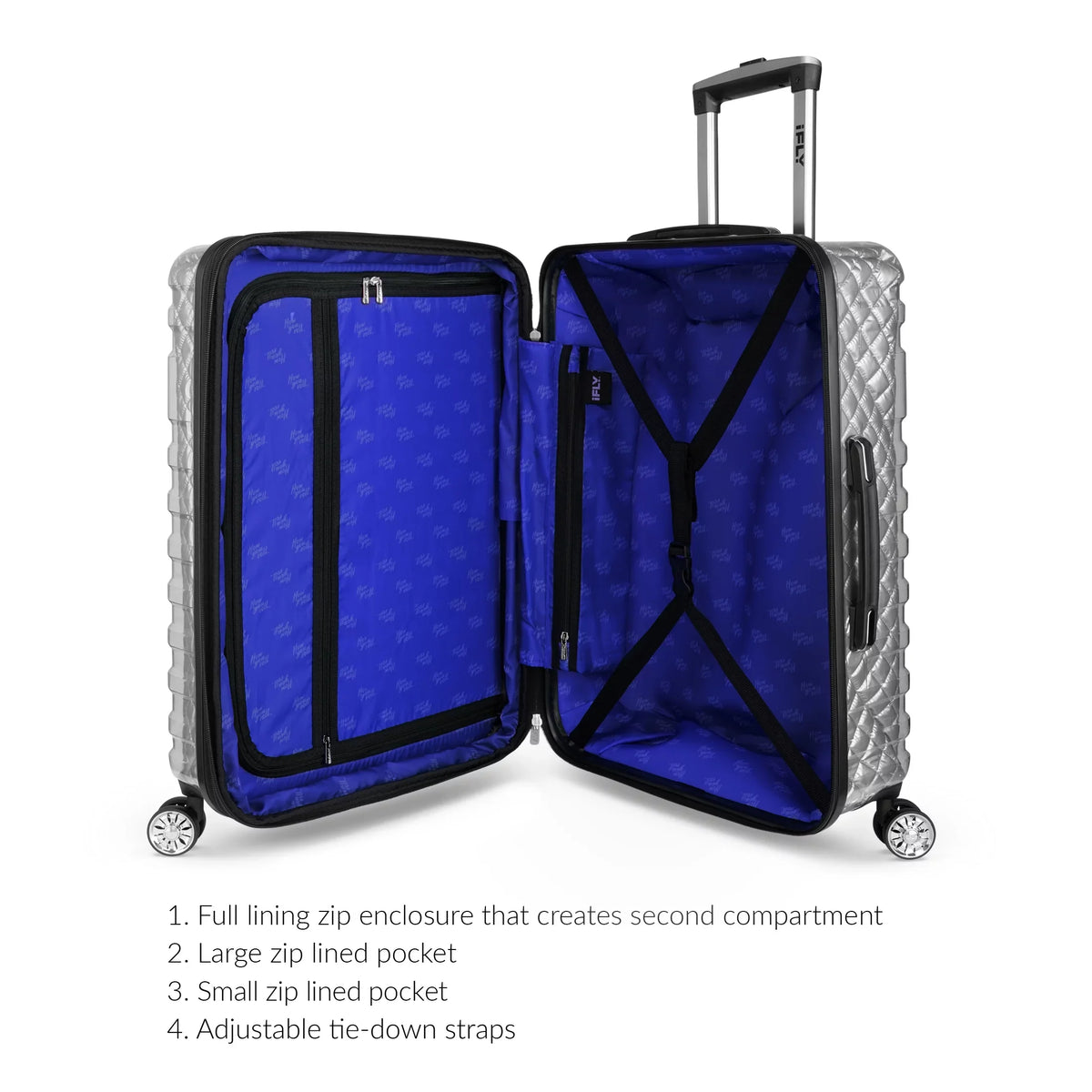 Hardside pack) Carry-On Spectre Clear 20", Versus Lugagge, iFLY Silver (2