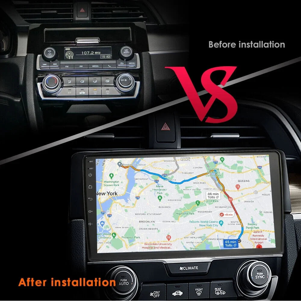 ANDROID 4G STEREO HONDA CARPLAY CIVIC 12 CAR GPS RADIO 2016-2020 9" FOR APPLE