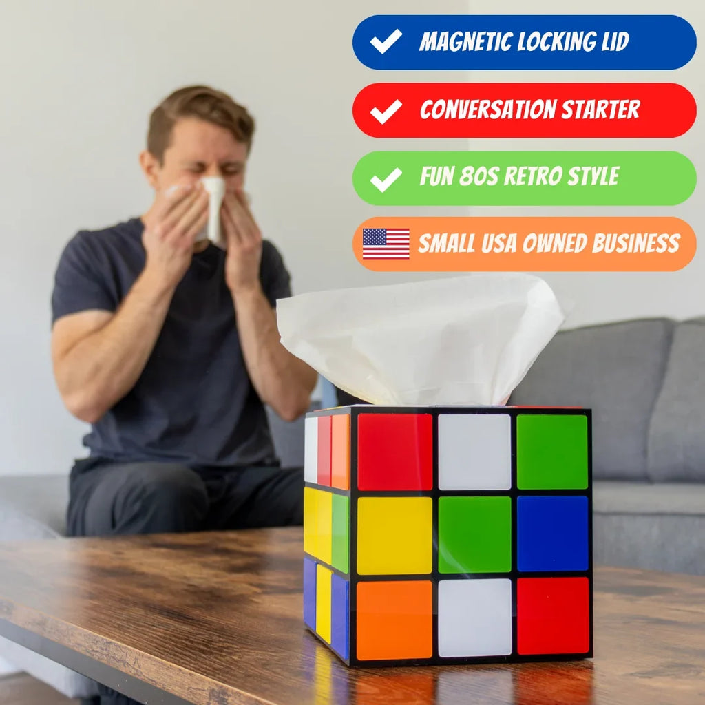 Cube Secure Cover & Props Big with Magic Tissues Bottom Use | Decor Magnetic Theory to Tissue Box Keep Easy Bang Lid |