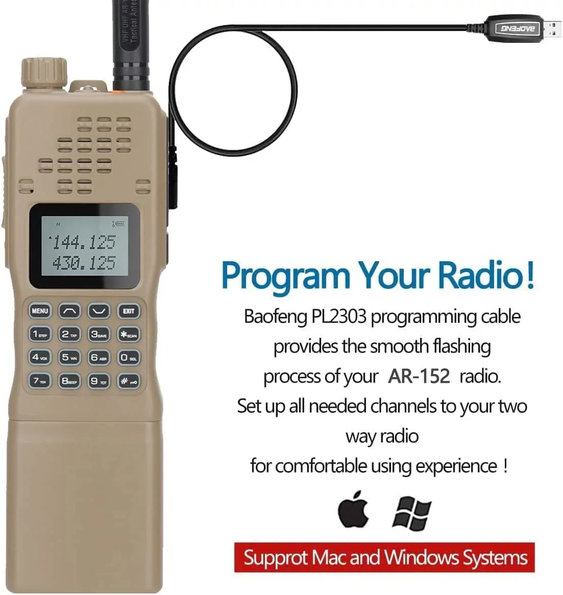 AR-152 Antenna Tactical Range Accessories 10W Radio for and Walkie Full Adults,Long Way Talkies Rechargeable with Tactical Grade Radio Military Two Radio Mic Speaker Ham