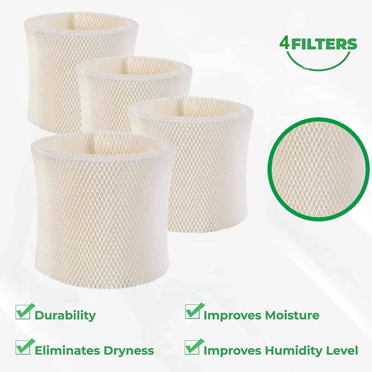 4-Pack Emerson ITidyHome Part Filter Wicking Compatible & with to # Noma 15508, Part # Replacement MAF2 Kenmore Designed air Part Moist Emerson Humidifier MAF2 #EF2. for