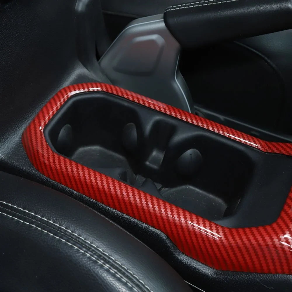 Jeep Gear Panel Cover Trim For Cup Holder Carbon Shift Red Teledu Wrangler Parts