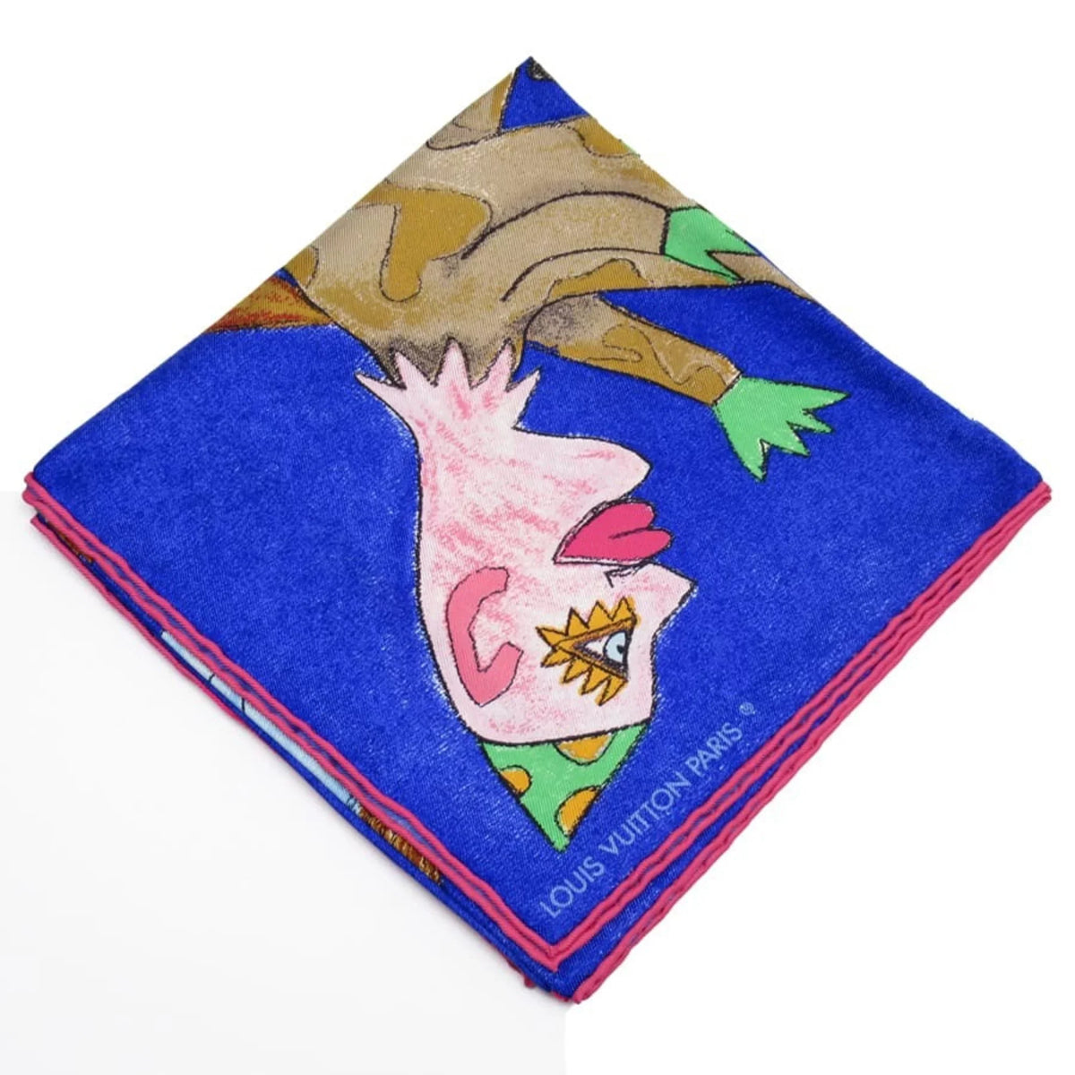 Estimated Blue Wilson Silk (Good) Pre-Owned Scarf William Vuitton Louis