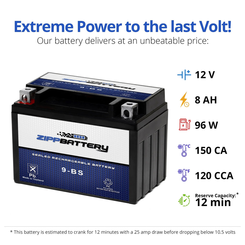 for CCA) 12 640cc Battery Battery YTX9-BS 120 Ah, Motorcycle Zipp (9-BS Duke Volt,8 Ktm Adventurer 2000