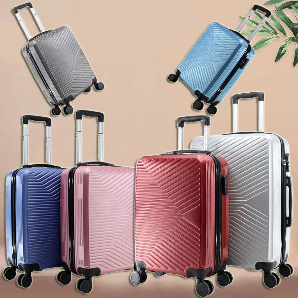 Wheels Boarding Shipping 24 With Case Travel Suitcase Zipper Cabin Carry-on Free Inch Bag Luggage Valise 20" Rolling Trolley