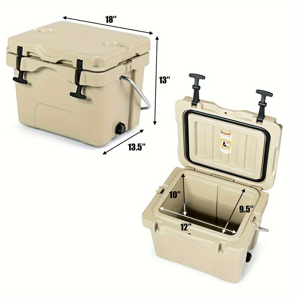 Leak-Proof Ideal for - Cooler Keeps COSTWAY & Camping Outdoor Durable 24 Chest, - Chilled Picnics Cans 16-Quart Ice