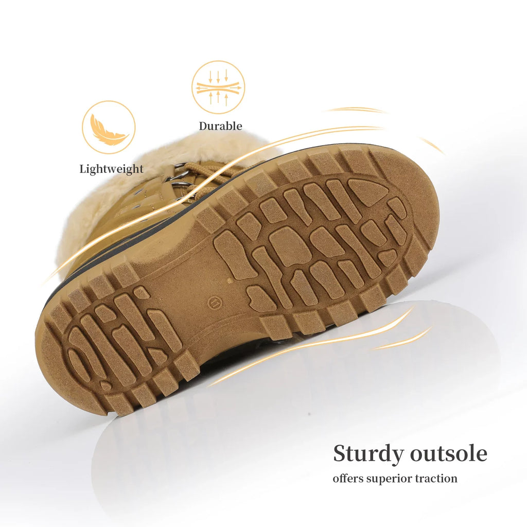 Soft Winter Snow Ankle Kids Shoes TAN Warm Boys Boots Kid Girls Dream Toddler Size Fur-Lined Boots Pairs Little Faux 1 FORESTER