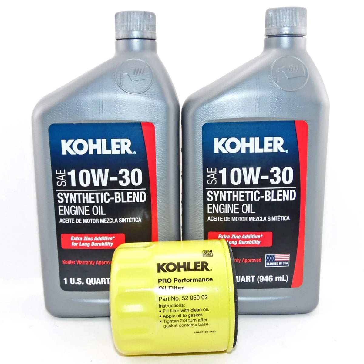 02 Synthetic Oil Blend 050 2 10W30 and Kohler PK Engine 52 Filter Kohler Oil