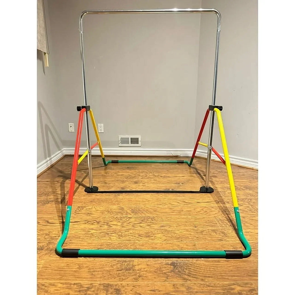 '- Gymnastics Bar Home Adjustable Kids' Playground Red/Yellow, Folding Training & Equipment, Expandable