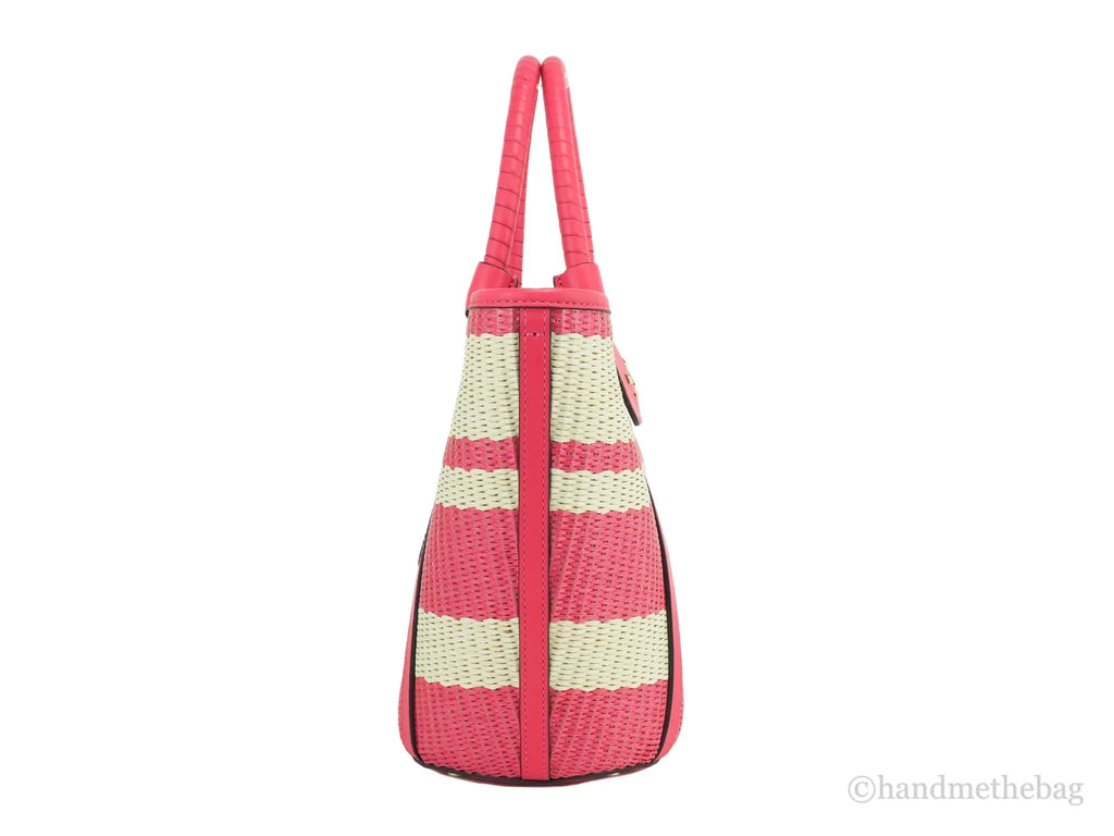 Tote Bikini Handbag Striped Cruise Medium Straw Spade Kate Pink Bag Convertible