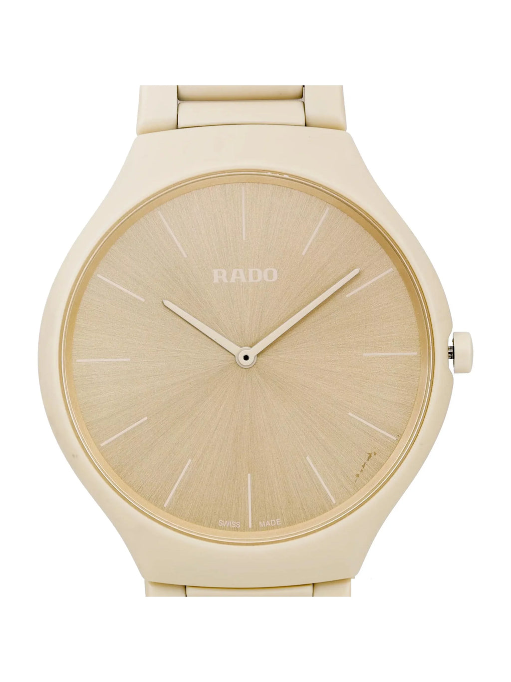 Les Quartz True Watch 39mm Dial Rado Ceramic Thinline R27090602 Cream Couleurs