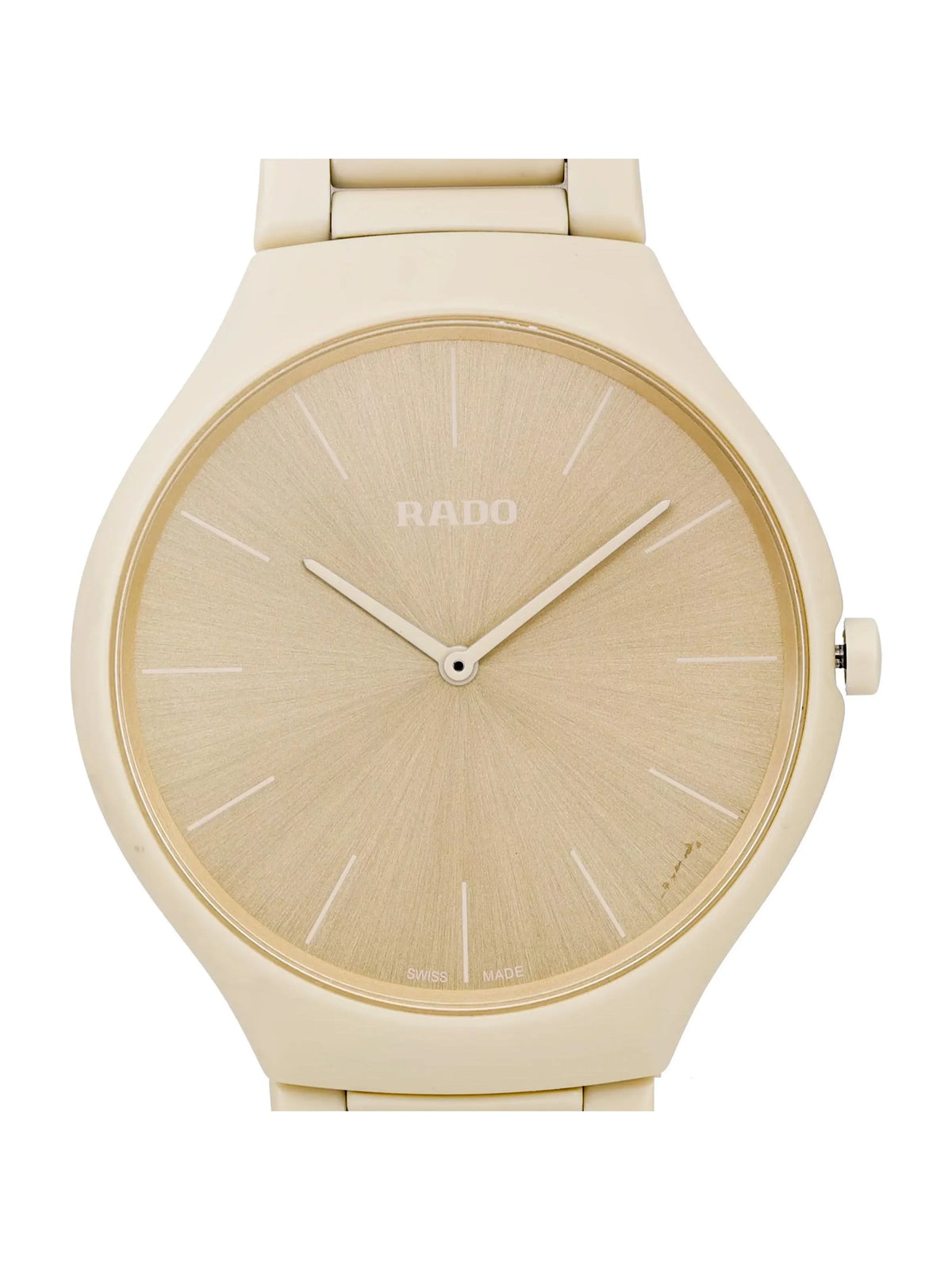 Les Quartz True Watch 39mm Dial Rado Ceramic Thinline R27090602 Cream Couleurs