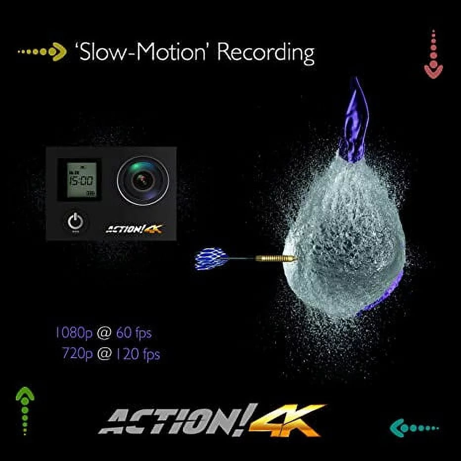 4K HD Sport Digital Video UHD Mini Wi-Fi SereneLife Ultra Pro - Kit Camcorder Action Camera 1080p